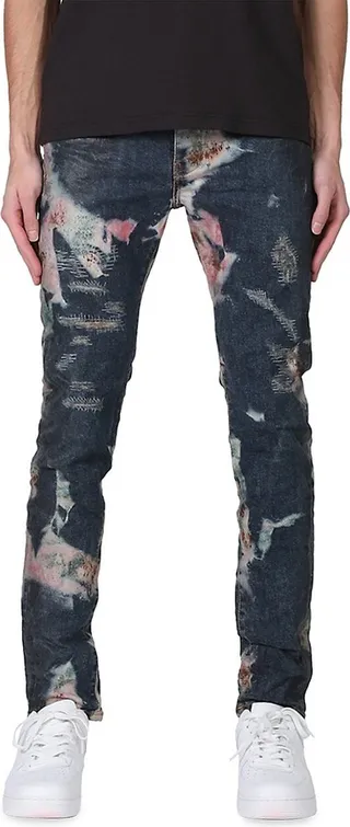 Painted Stretch Skinny Jeans
