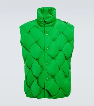 Intrecciato technical nylon vest