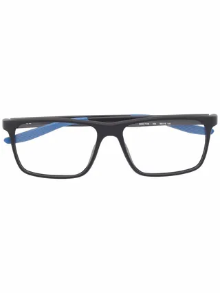 Swoosh-Logo Square-Frame Eyeglasses