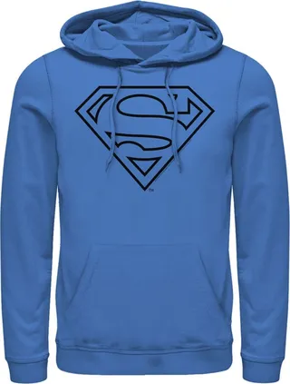 Men's Superman Logo Sleek Pull Over Hoodie - Royal Blue - X Large