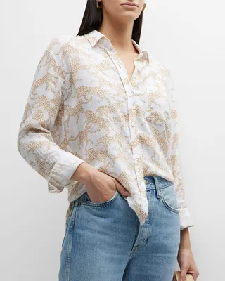 Charli Button-Front Cheetah Shirt