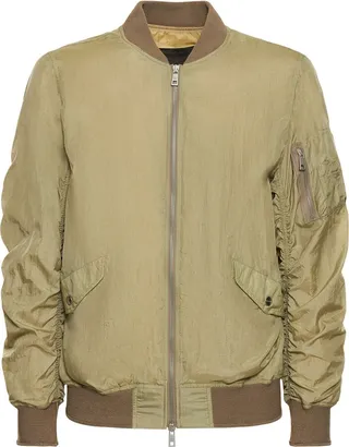 Dyed nylon taffeta bomber jacket