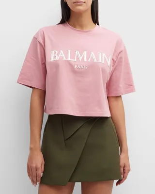 Roman Rubber Logo Crop T-Shirt