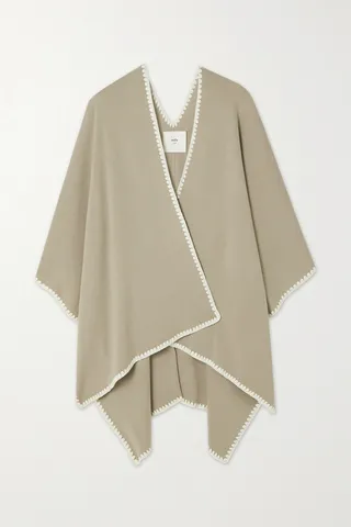 Arch4 - Seymour Crochet-trimmed Wool And Cashmere-blend Cape - Neutrals