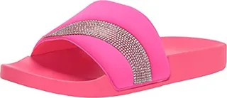 YOKI-RIRI-52 Women's Flat Open Toe Flip Flop Sandal With Rhinestone Studs On Upper Strap