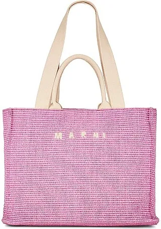Marni Large Basket Tote in Lavender