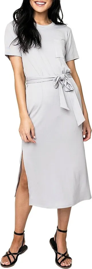 Lindsey Slim Fit Belted Midi T Shirt Dress