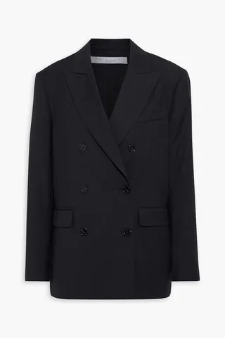 Alliza double-breasted wool-twill blazer