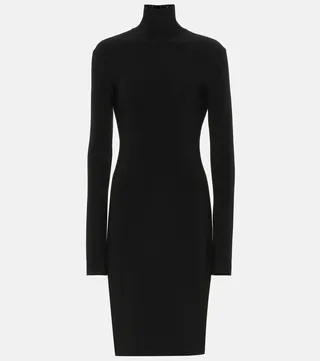 Stretch jersey turtleneck dress