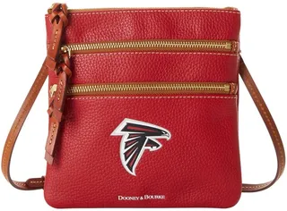 Women's Dooney & Bourke Atlanta Falcons Pebble Triple-Zip Core Crossbody Purse