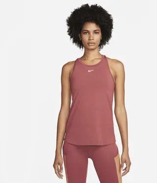 Nike Women's Dri-FIT One Luxe Slim Fit Tank Top in Red
