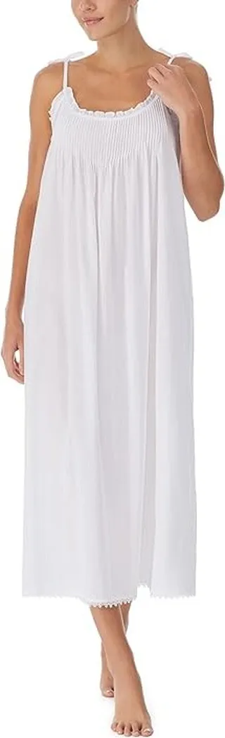 Eileen West Tie Strap Modern Gown (White) Women's Pajama