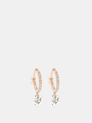 Set Free Pavé-diamond & 18kt Rose Gold Earrings