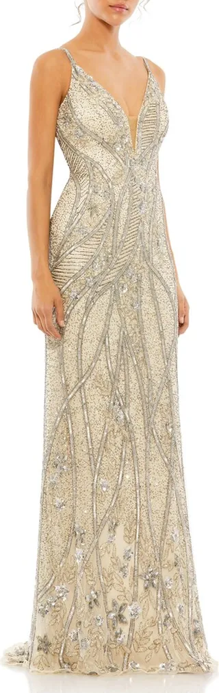 Embellished Sheath Gown