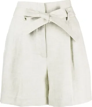 Tied-Waist Pleated Shorts