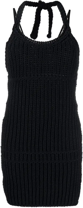 Ribbed-Knit Halterneck Minidress