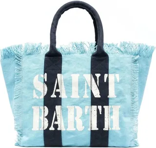 Distressed Logo-Print Tote Bag