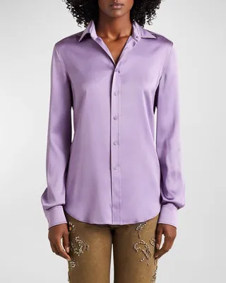 Raegan Satin Collared Shirt