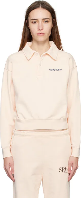 Sporty & Rich Beige Classic Polo