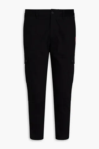 Cropped cotton-blend moleskin cargo pants