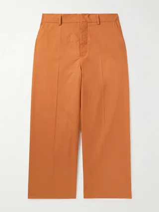 Faris Cropped Straight-Leg Cotton-Poplin Trousers