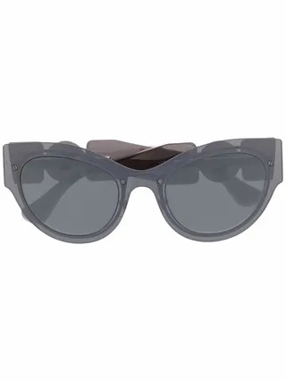 Medusa-plaque cat eye-frame sunglasses