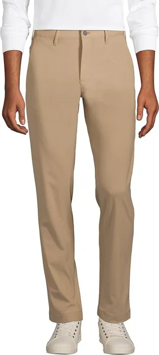 Lands' End Men's Straight Fit Flex Performance Chino Pants - 32x34 - Khaki