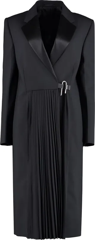 Asymmetric Fastening Wool Coat