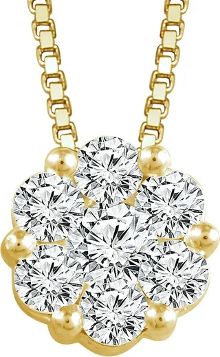 14K Yellow Gold & 0.33 TCW Diamond Flower Pendant