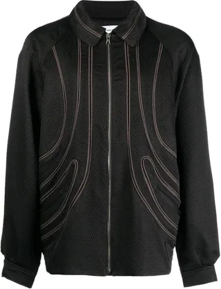 Exposed-Seam Bomber Jacket