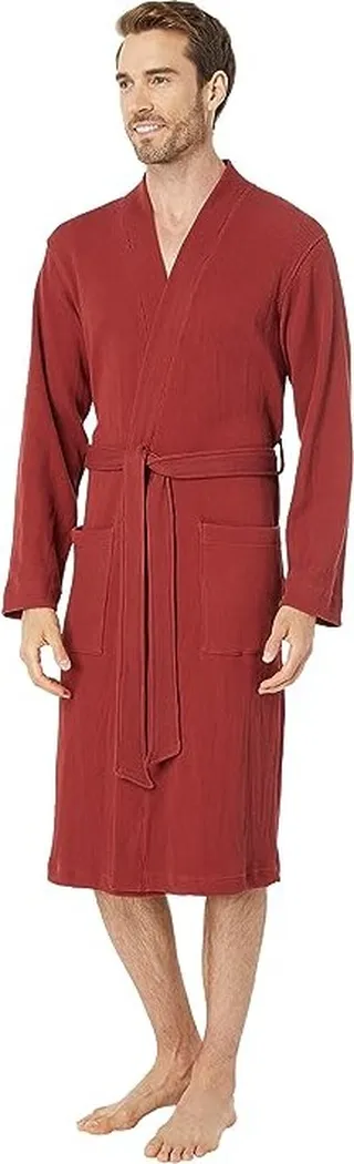L.L.Bean Comfort Waffle Robe Regular (Cabin Red) Men's Robe
