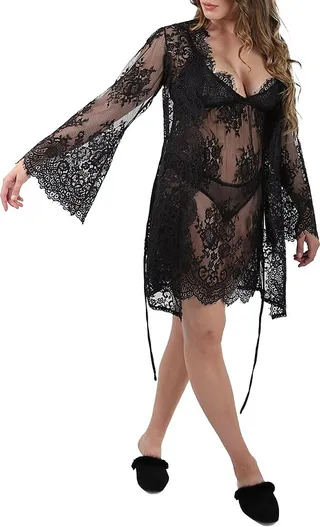 Bell Sleeve Lace Robe
