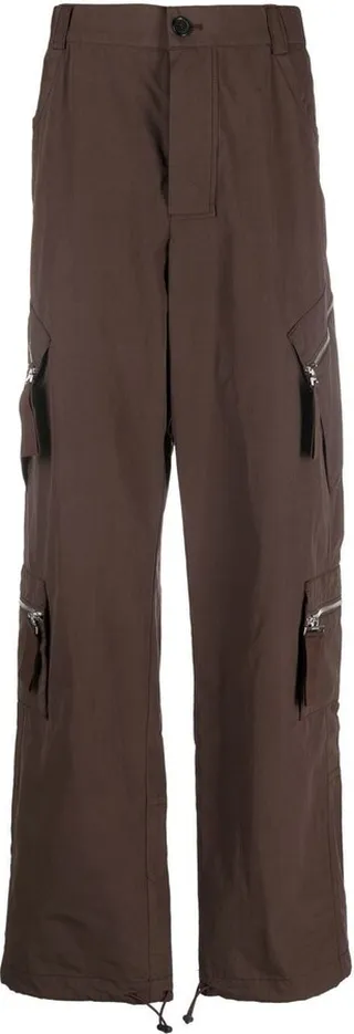 Multiple-Pocket Straight-Leg Trousers