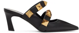 Valentino Garavani Black Valentino Garavani Roman Rockstud Strap Heels