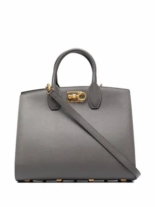 Grained Leather Tote Bag