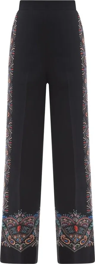 Etro Floral Printed High Waist Palazzo Trousers