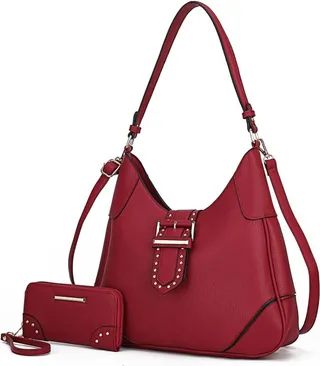 Juliette Vegan Leather Women’s Shoulder Bag with Matching Wallet – 2 pcs