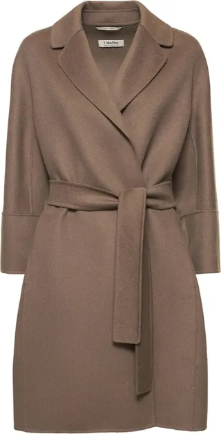 Arona belted double wool midi coat
