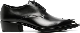 Metallic Toe-Cap Lace-Up Shoes