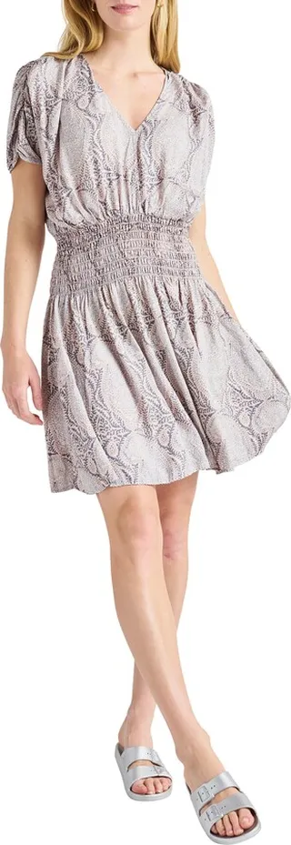 Annmarie Paisley Smocked Waist Minidress
