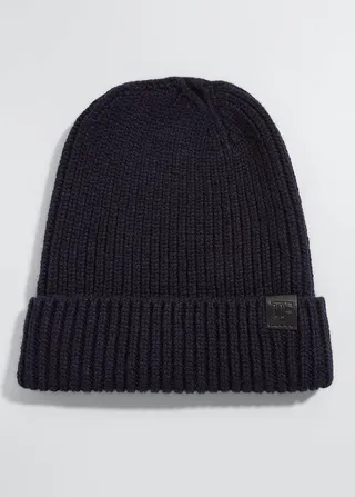 Men's Cashmere Rib-Knit Beanie Hat