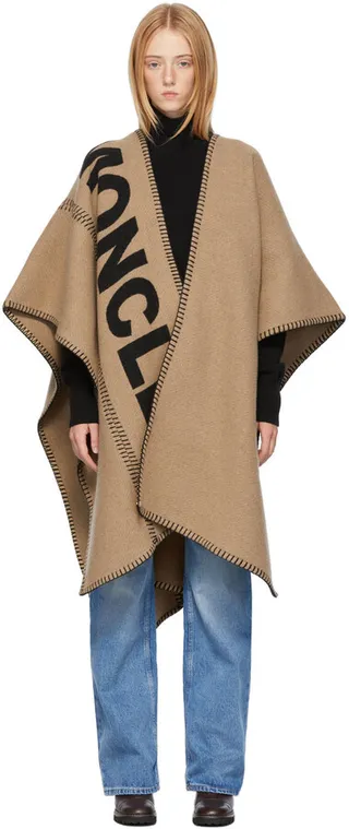 Moncler Tan Wool Cape Cardigan