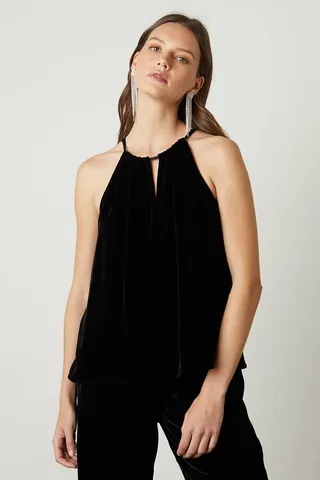 Aleaha Silk Velvet Halter Top