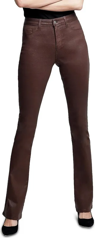 Selma Womens High Rise Coated Bootcut Jeans