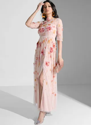 Embellished Tiered Dress