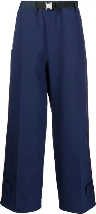 Clip-Belt Wide-Leg Trousers