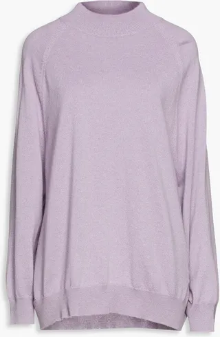 Bead-embellished cashmere turtleneck sweater