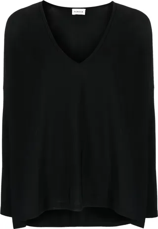 drop-shoulder V-neck sweater