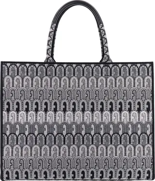 Canvas handbag with all-over Arco logo
