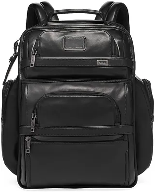 Alpha Leather Compact Laptop Brief Pack